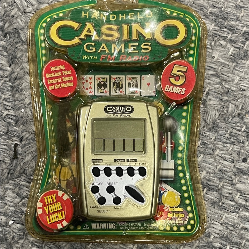 Casino Games Handheld Console with FM Radio - Silver